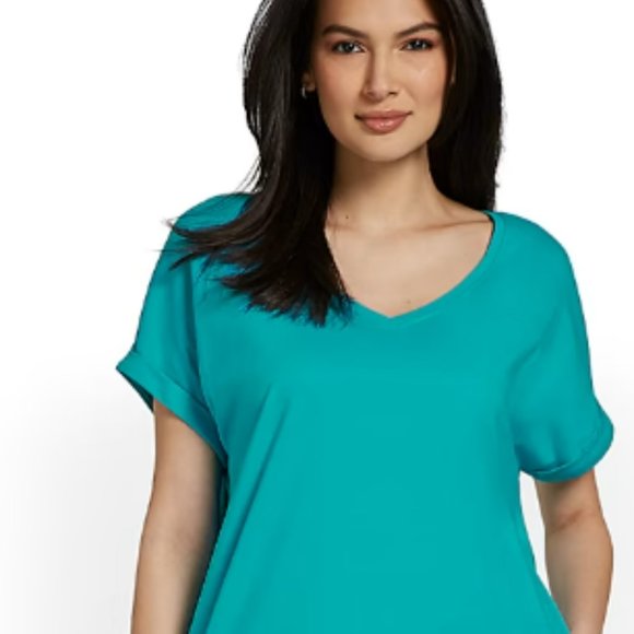 NY&C V-Neck Perfect Tee Dress- XS (runs larger) - Picture 1 of 4
